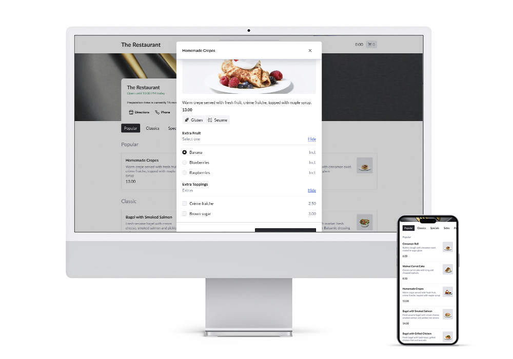Lightspeed Order Anywhere online ordering software on desktop and mobile
